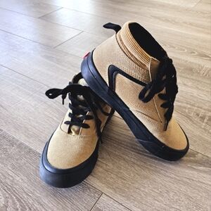 Tan High-Top Sneakers with Black Accents